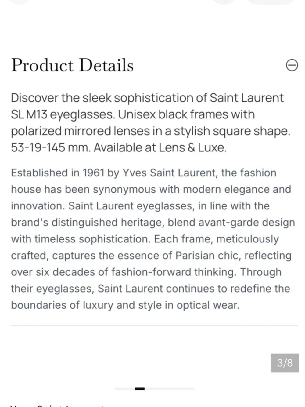 Saint Laurent SL M13 005
Eyeglasses
Black 53mm Unisex - Picture 6 of 6